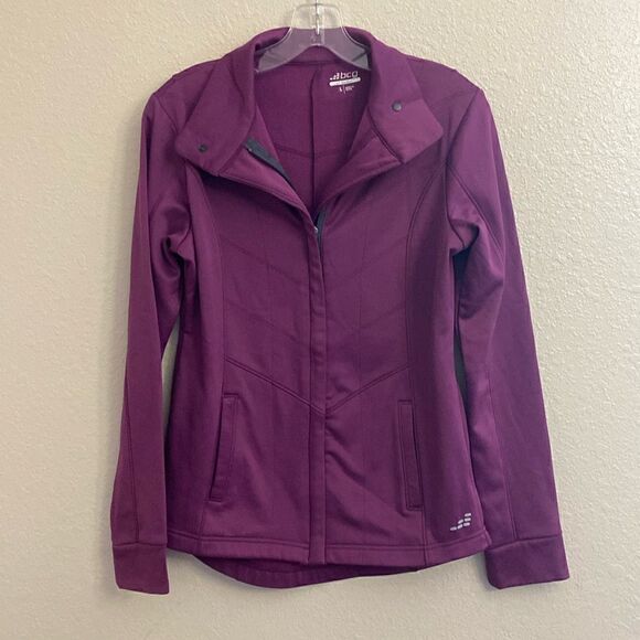 BCG Jacket Womens Athletic Gray Front Zipper Long Sleeve Pockets Fitted Sz L - Picture 1 of 4